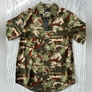 Casual short sleeve button down, 100% cotton